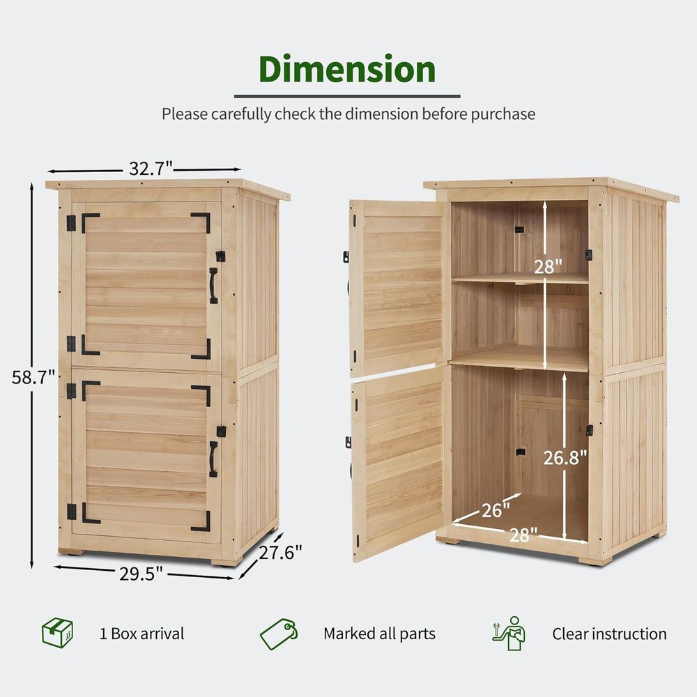 30 Natural Wood Outdoor Storag - مراجعة Gardening Tools Set وسعره