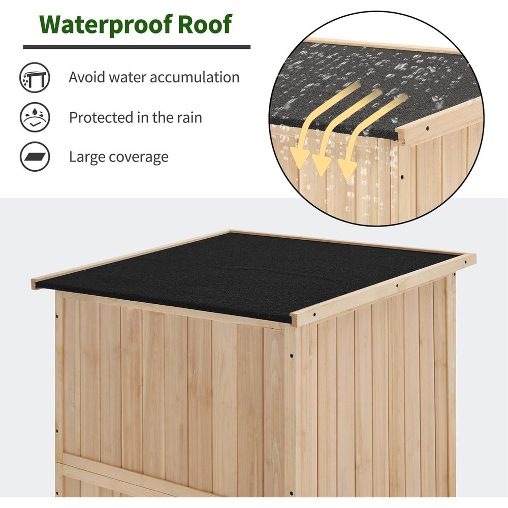 30 Natural Wood Outdoor Storag - مراجعة Gardening Tools Set وسعره