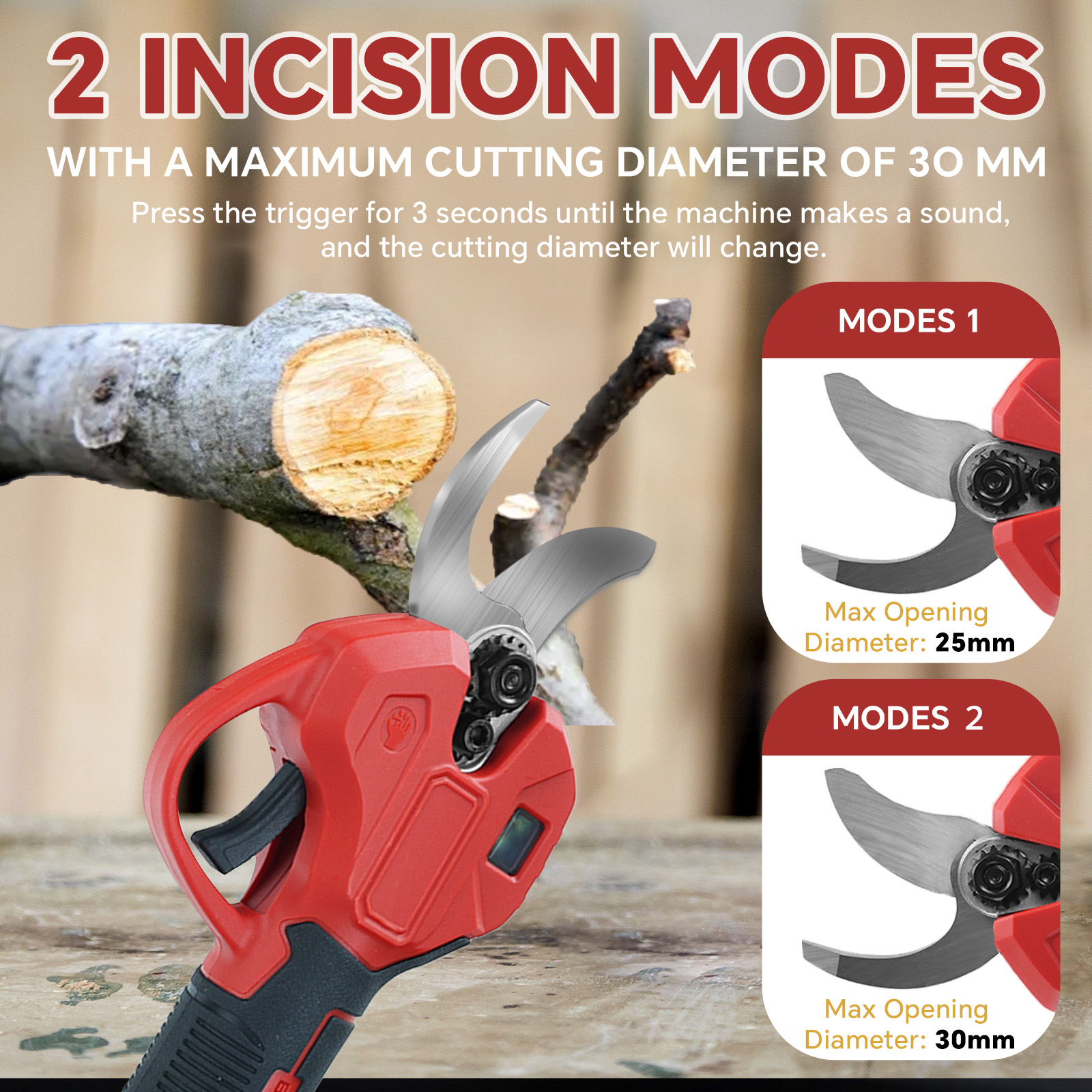 30mm Brushless Electric Prunin - مراجعة Gardening Tools On Sale وسعره