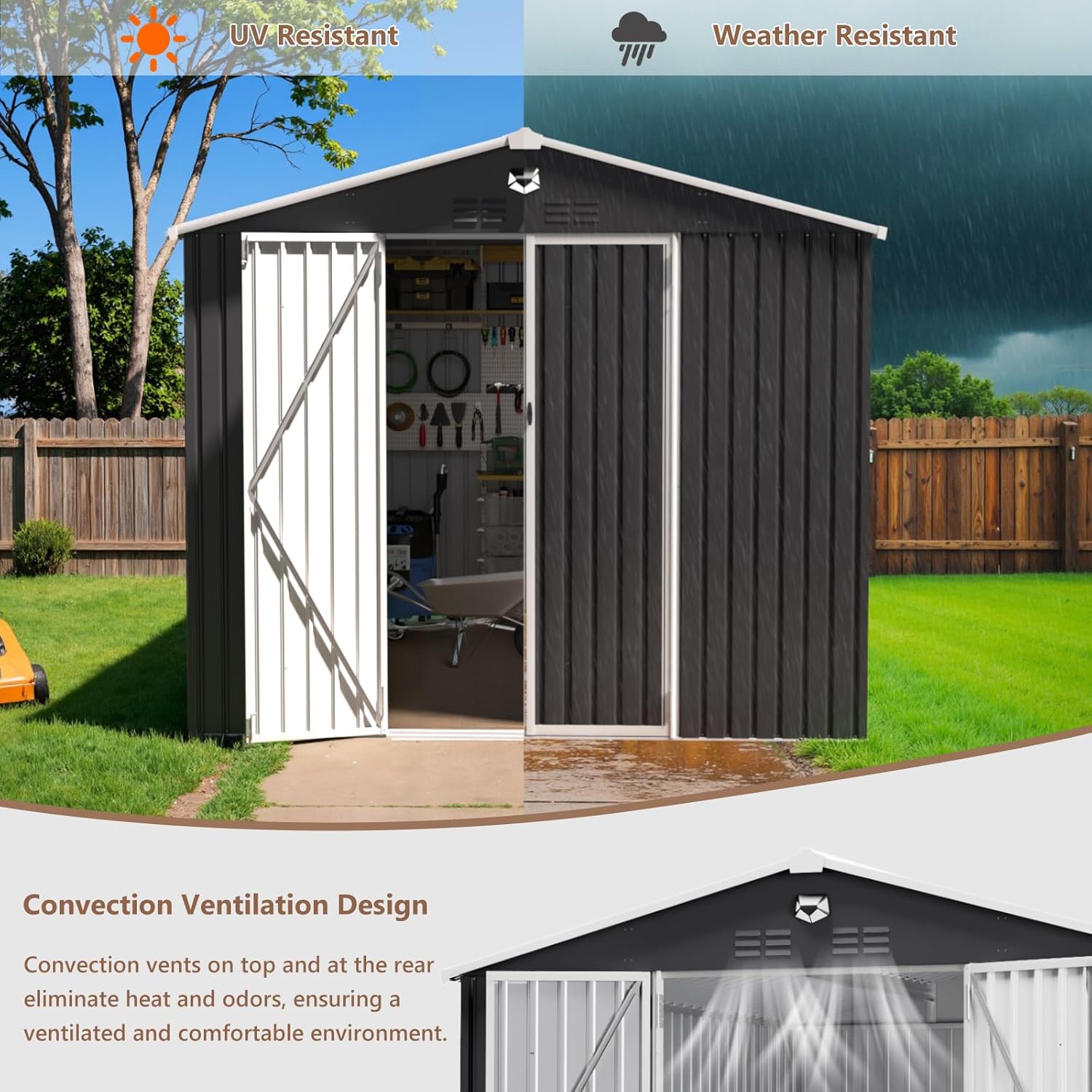10x12 FT Metal Outdoor Storage - مراجعة Gardening Tools Set وسعره