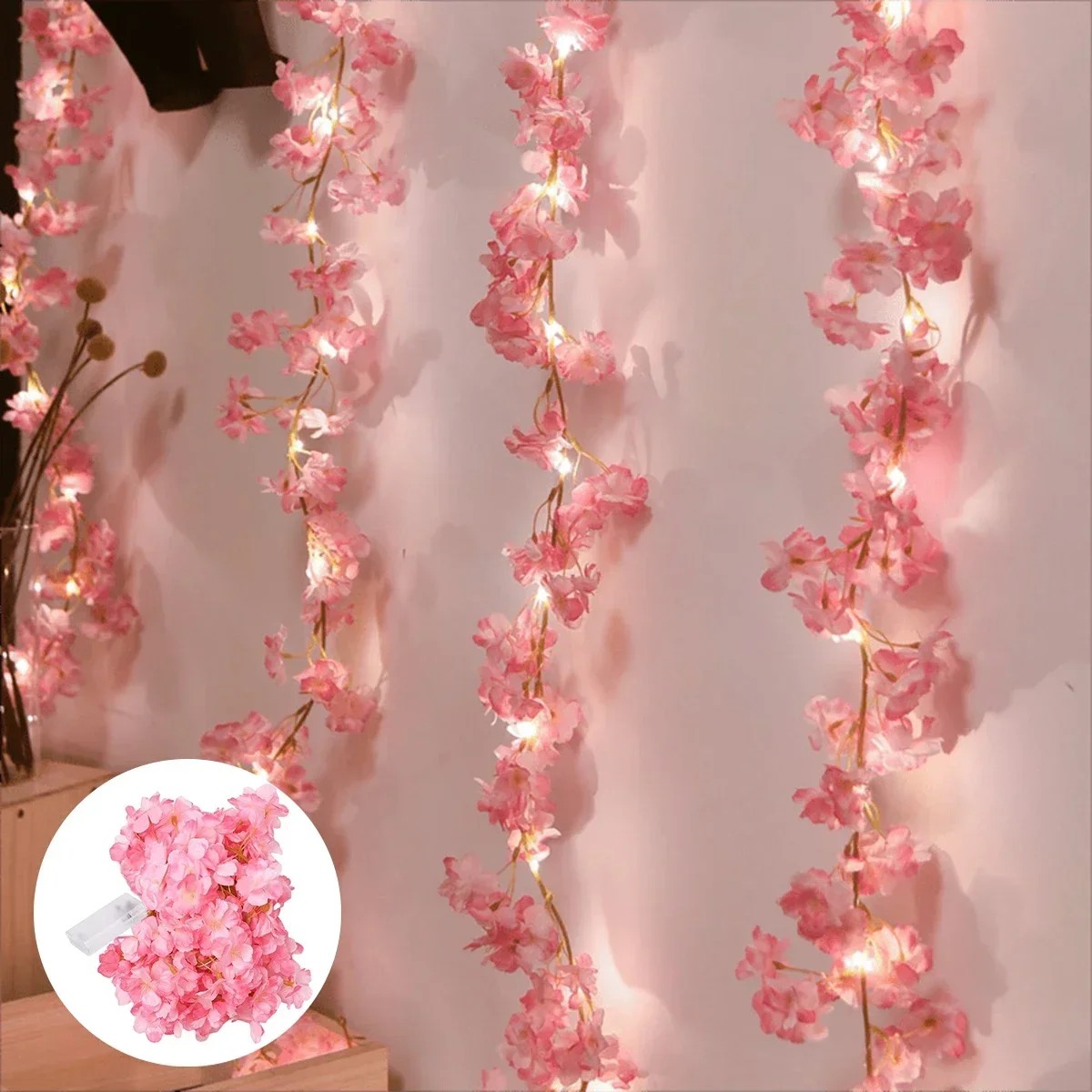 180CM Pink Artificial Flowers  - مراجعة Gardening Tools Pink وسعره
