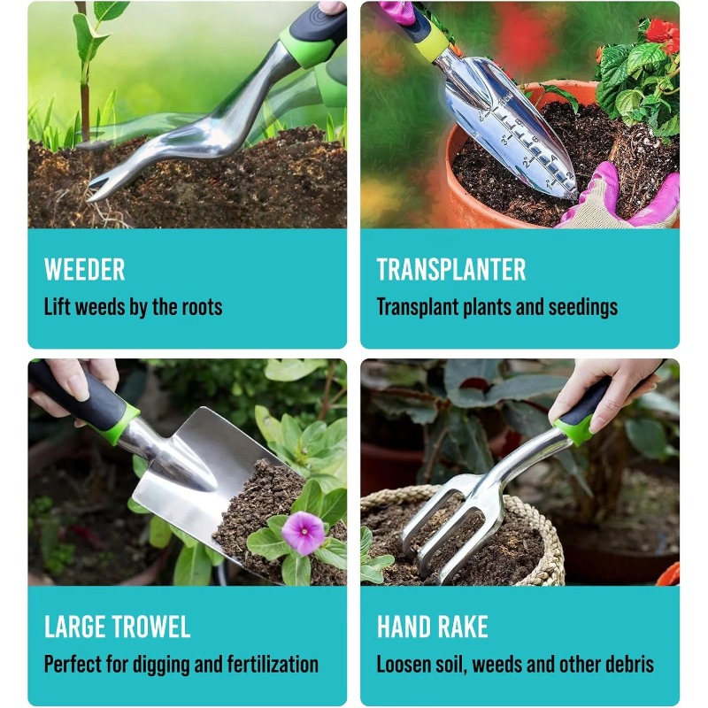 9 Pcs Ergonomic Garden Tool Se - مراجعة Gardening Tools Set وسعره
