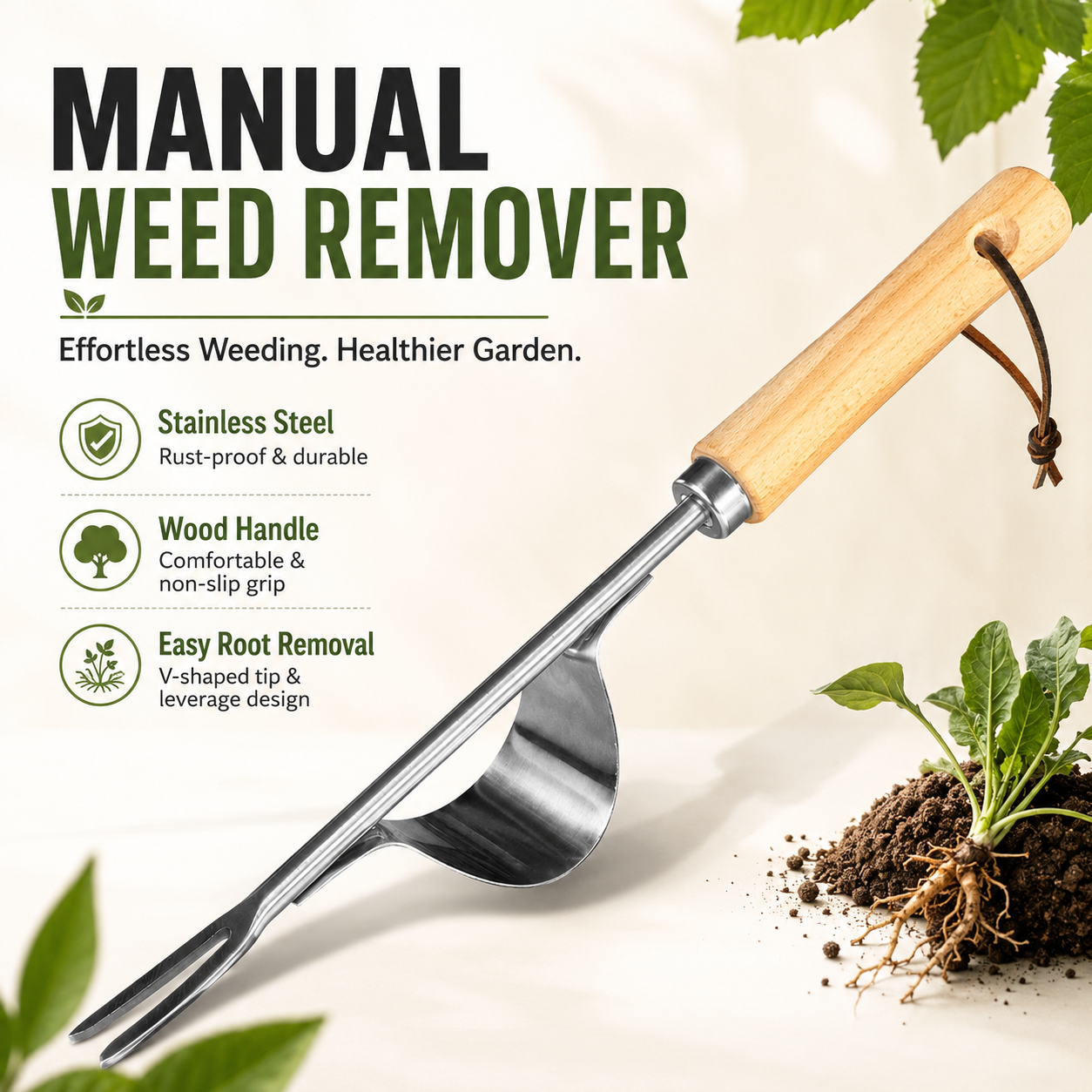 Manual Weed Remover, Stainless - مراجعة Gardening Tools To Remove Weeds وسعره
