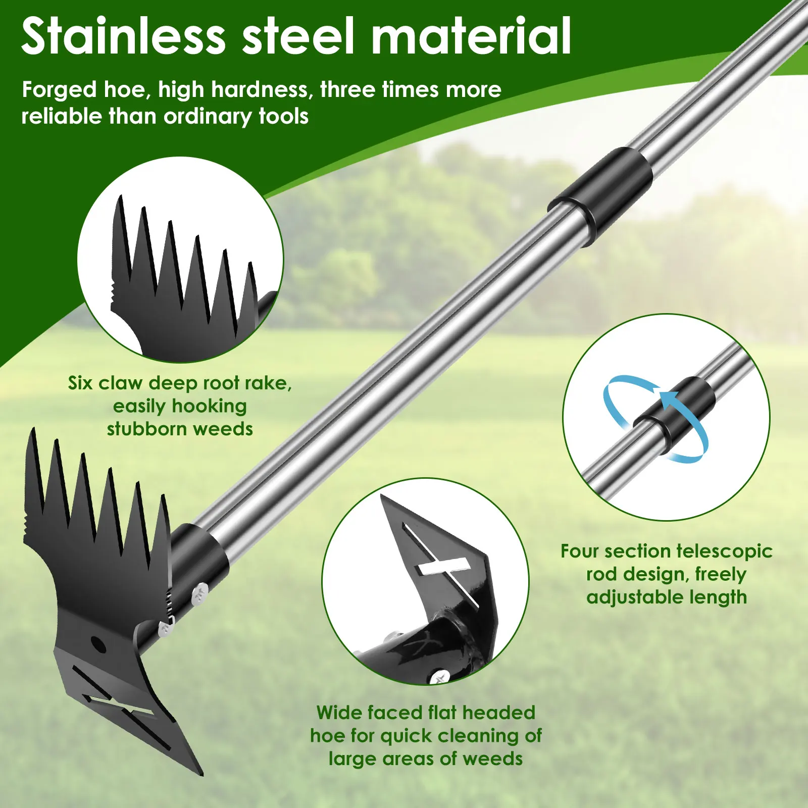 Garden Thatch Rake Stainless S - مراجعة Gardening Tools To Remove Weeds وسعره