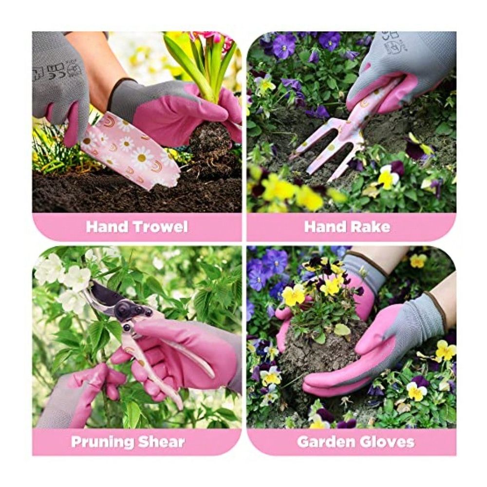 Aluminum Garden Tool Set 4PCS  - مراجعة Gardening Tools Pink وسعره