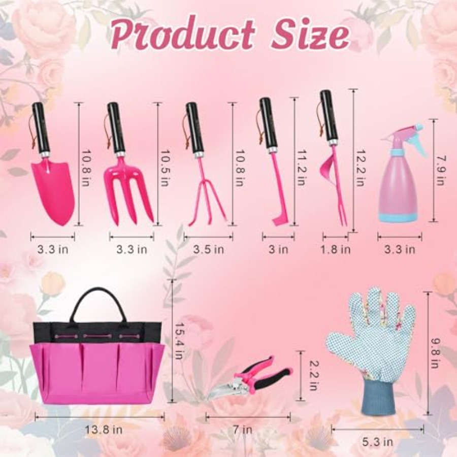 9Piece Heavy Duty Gardening Ha - مراجعة Gardening Tools Pink وسعره