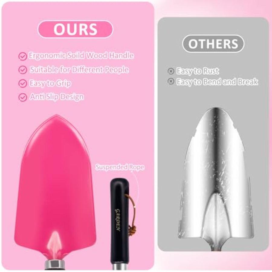 9Piece Heavy Duty Gardening Ha - مراجعة Gardening Tools Pink وسعره