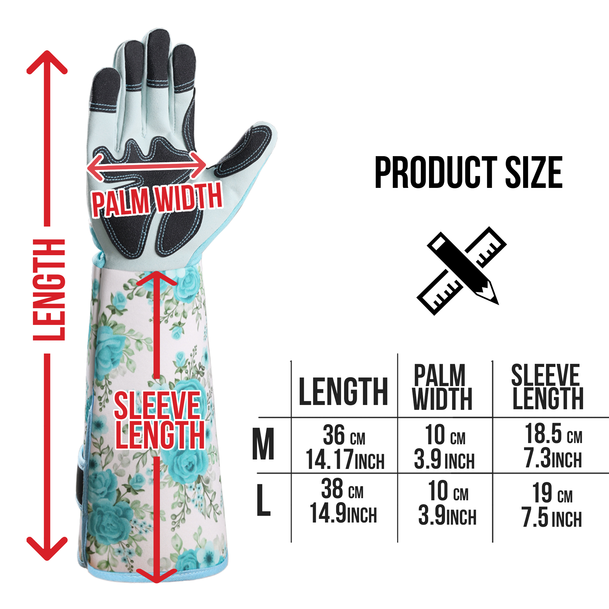 1 Pair Long Gardening Gloves T - مراجعة Garden Gloves Thorn Proof وسعره