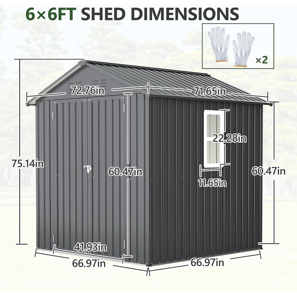 6x6 Metal Outdoor Storage Shed - مراجعة Gardening Tools Set وسعره