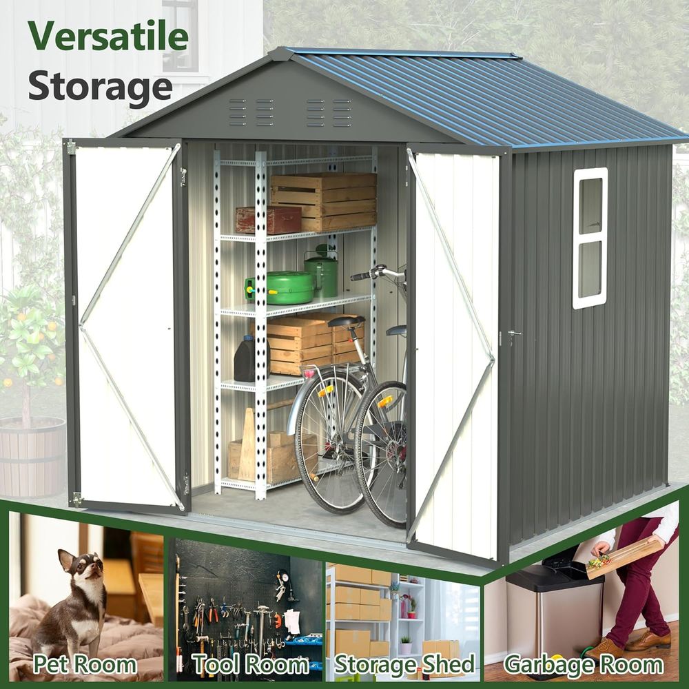 6x6 Metal Outdoor Storage Shed - مراجعة Gardening Tools Set وسعره