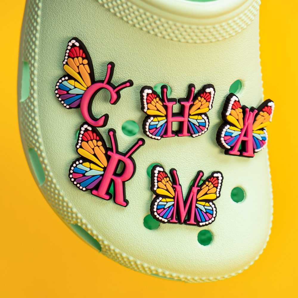 1pcs Colourful butterfly Shoe  - مراجعة Gardening Tools Pink وسعره
