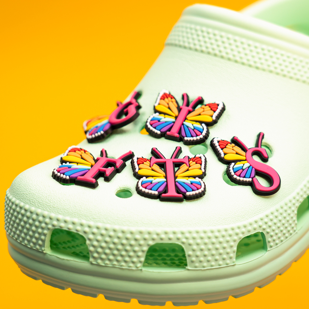 1pcs Colourful butterfly Shoe  - مراجعة Gardening Tools Pink وسعره