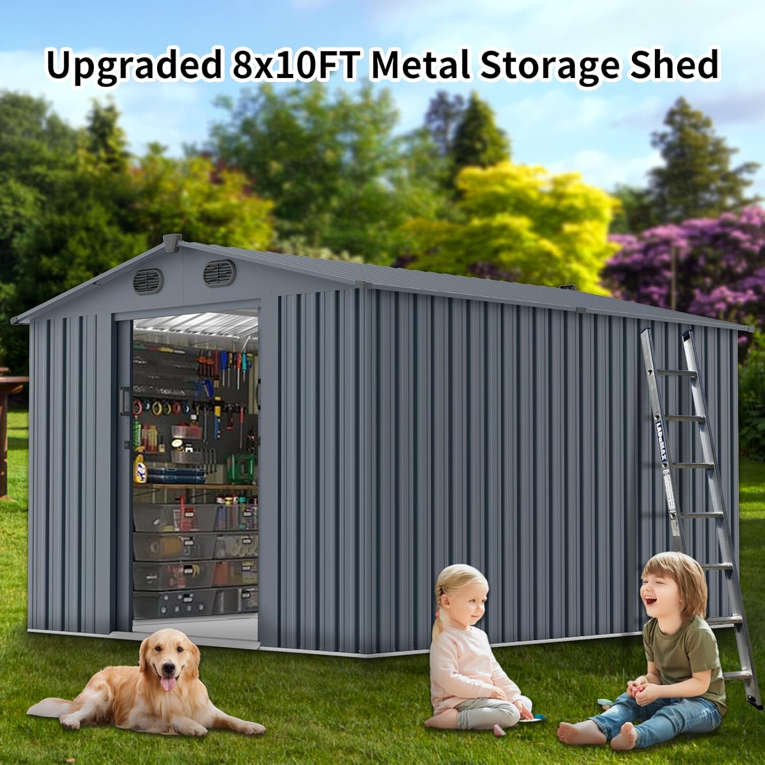 Outdoor Storage Shed 8x10 FT w - مراجعة Gardening Tools Set وسعره