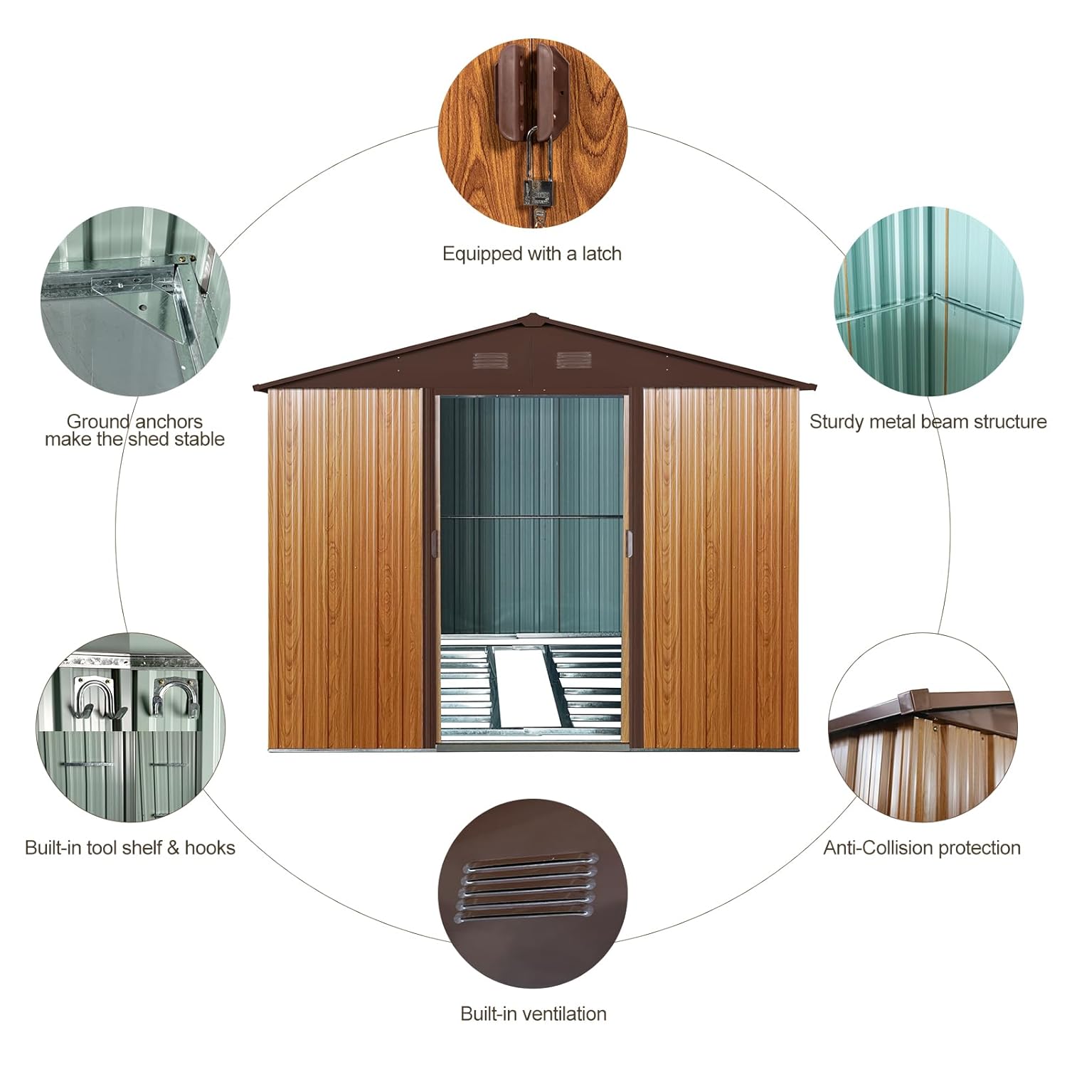 8x10 FT Outdoor Storage Shed,  - مراجعة Gardening Tools Set وسعره