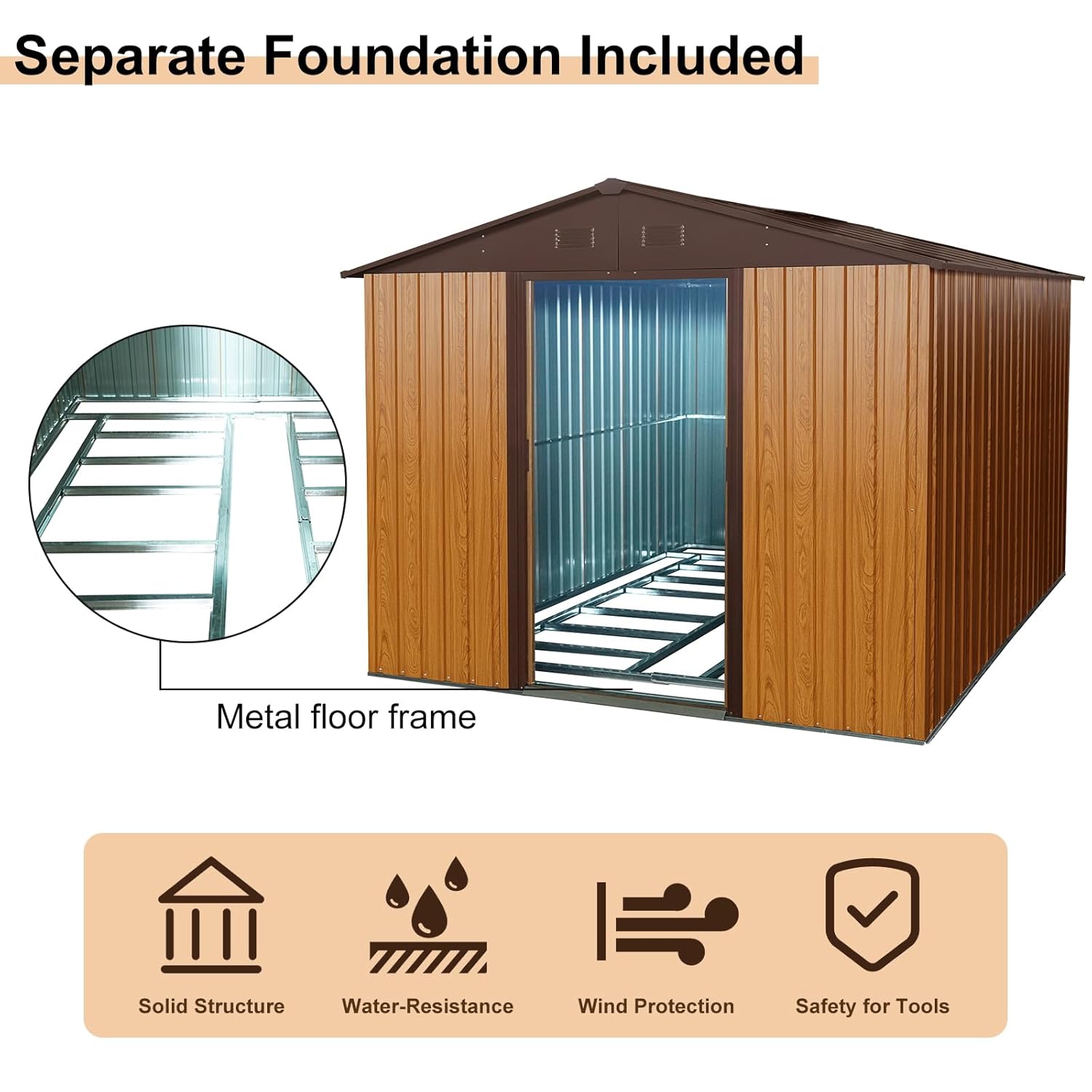 8x10 FT Outdoor Storage Shed,  - مراجعة Gardening Tools Set وسعره