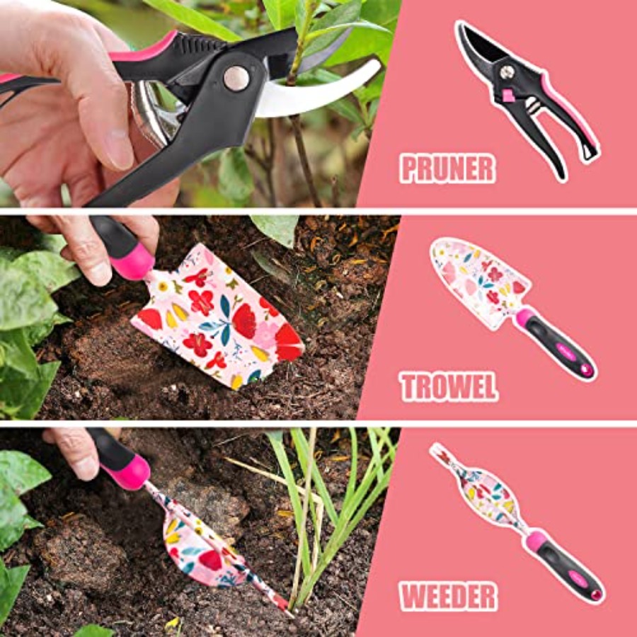20-Piece Gardening Tool Set fo - مراجعة Gardening Tools Pink وسعره